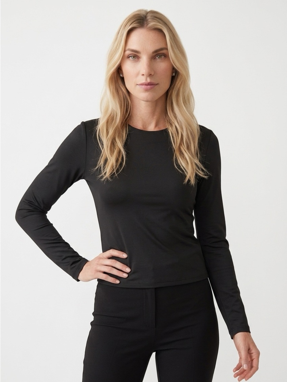 Emerson Lang Black Long Sleeve Top – Size XL (Fits Like M)  NWT